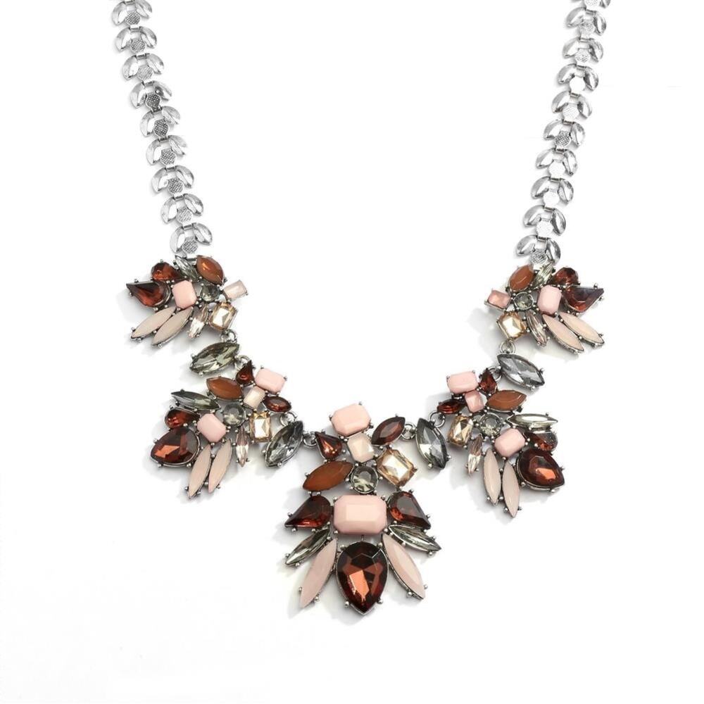 Just Jewelry Bordeux Statement Necklace adjustable length